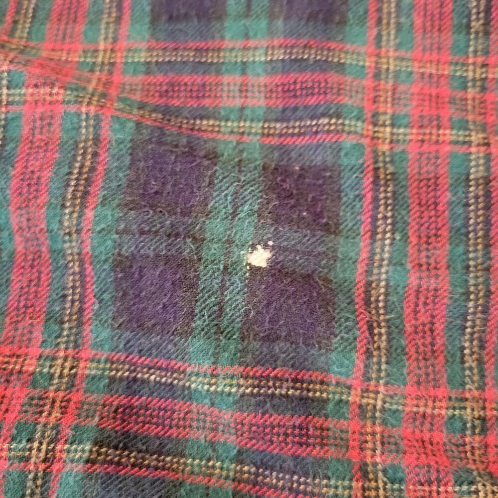 Woolrich L Plaid‎ Button Up Flannel Shirt Green Red Plaid Cotton - Picture 8 of 8